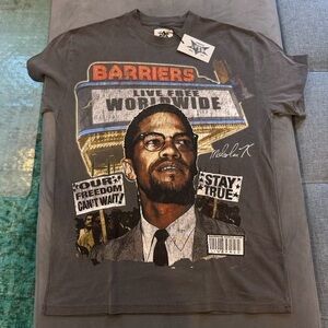 Barriers Malcolm X men’s Tshirt NWT